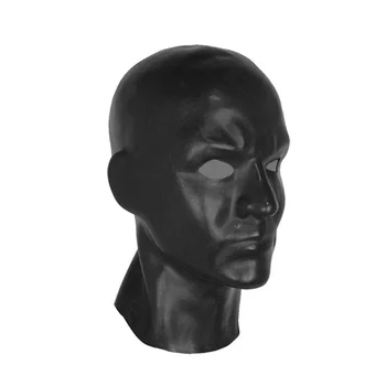 0,6 mm 3D Obraz Zaprtih Latex Masko Fetiš Gume Dihalne Seksi Pokrivala Ročno Moških Halloween Cosplay Kostume za Glavo 59-63 cm