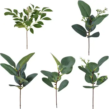 1/10PCS Umetnih Rastlin Eucalyptus Listi Zelenja, Steblo, Cvet Z Ponaredek Rastline Darilo Doma Dekor Poročno zabavo, Poroko Ornament