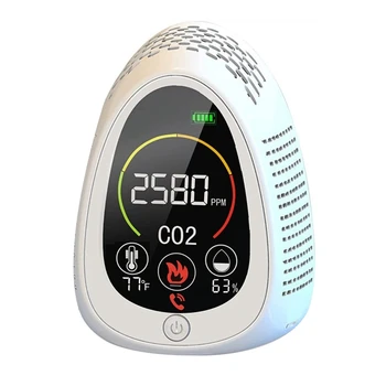 1 KOS 4 V 1 Dima Alarm+Co2+Vlažnost+Temperaturo Multifunkcijski Merilnik Co2 Detektor Kakovosti Zraka Monitor Higrometer Bela