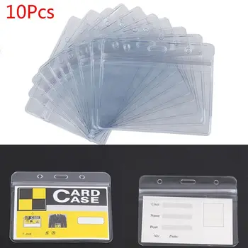 10 x Clear PVC Nepremočljiva Navpično ID Značko Kartice Plastične Žep, Držalo za Vrečke