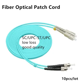 10PCS/Paket OM3 SC/UPC-ST/UPC Multi-Mode OM3 Optični Kabel Duplex Multimode Vlakna, Optični Skakalec Patch Kabel 3M, 5M in 10M 10M SC-ST