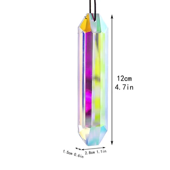 120 mm AB-Barve, Kristalno Prizme Suncatcher Mavrica Maker Visi Kapljice Obesek Za Okna Lestenec Deli DIY Doma Dekor