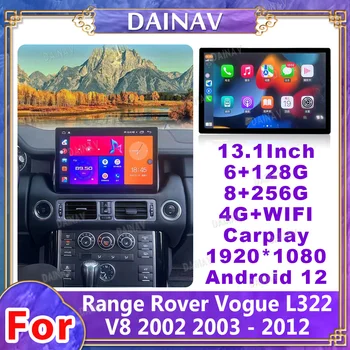 13.1 Inch Android 12 Za Range Rover Vogue L322 V8 2002 2003-2012 Avto Radio Tesla Slog Carplay Multimedijski Predvajalnik, GPS Navigacijo
