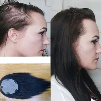 16 centimetrov Naravnega Naravnost Človeških Las Pokrivalo 5 Posnetkov v obodu Polno Svile Top Hair Kosov za Manj Las Ženske