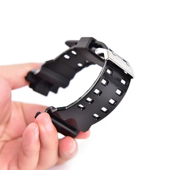1pc Gume Watchbands Moških Črni Šport Potapljanje Silikonski Watch Trak Trak Kovinski Sponke Za g-shock Watch Dodatki