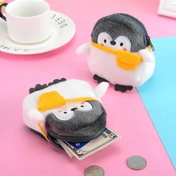 1PC Srčkan Pingvin Kovanec Torbici Mini Denarnice Mehko Pozitivno Energijo Pingvin Plišastih Kovanec Torbici