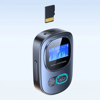 1PCS Bluetooth 5.3 Avdio Sprejemnik Oddajnik Brezžične Stereo Glasbe Adapter Podpira TF Kartice Igrati z LCD Zaslon za TV Avto
