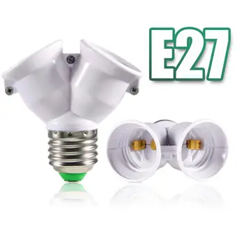 1pcs E27 LED Osnove Svetlobe Sijalka E27 Vtičnica Za 2-E27 Splitter Adapter okova E27 Vtičnica Žarnice Držalo za Razsvetljavo Pribor