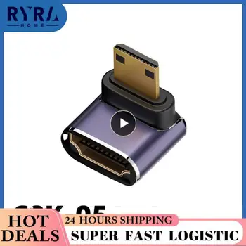 1PCS Mini HDTV Moški HDMI je združljiv 2.1 Ženski Podaljšanje Adapter za 360 Stopinj pod Kotom obliki črke U Pretvornik 4K 8K 60Hz