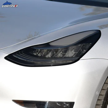 2 Kos Avtomobilski Žarometi Odtenek Črna Zaščitna folija za Zaščito Preglednih TPU Nalepke Za Tesla Model 3/Model X/S Modela Dodatki