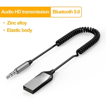 2 v 1 Bluetooth 5.0 Avto Oddajnik sprejemnik z 0,3 m do 1,5 m Prilagodljiv nit Prostoročno Klicanje Avto Avdio Aux USB Plug and Play