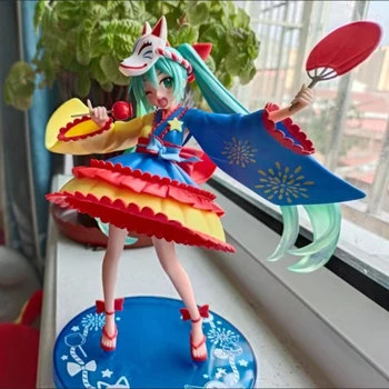 20 cm Anime Slika Model Hatsune Miku Risani Film Perifernih Igrače Srčkan Lutka Japonski Poletni Festival Materiala Otrok Darilo