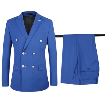 2023 Ličnatih Prodaja Euro Koda za Dvojno Zapenjanje moška Poslovna Obleka Kraljevsko Modra High-end Poslovne Moške Obleke