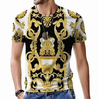 2023 Moške majice Priložnostne Modna Oblačila Prevelik Harajuku Svoboden Kul Dihanje Moški 3D Tiskanja Tees Vrhovi O-Vratu Slog