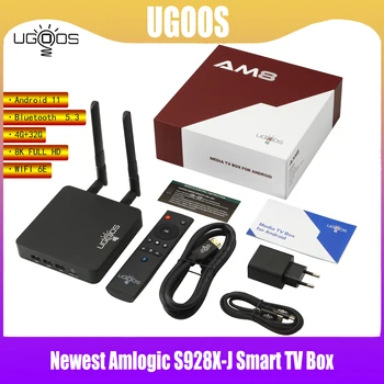 2023 Najnovejši Ugoos AM8 Pro Android 11 Smart TV BOX Winevine L1 AV1 S928XJ DDR4 4GB 32GB 64 G TVBox 2.4 G/5 G WiFi 6E 1000M 8K Blu5.3