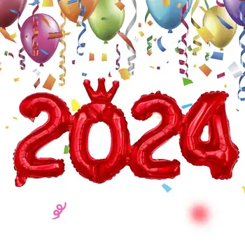 2024 Novo Leto Baloni 16-Inch Zlato Srebro Zlato Je Povečal 2024 Diplomi Okraski Srečno Novo Leto Doma Dekoracijo Stranka Dobave