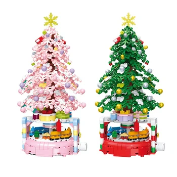 2024 Zimske Vasi Božič Ustvarjalne Obračanje Božično Drevo Vzdušje Okras Stavbe, Bloki, Opeke, Igrače, Darila