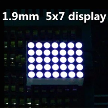 20PCS 1.9 MM 5X7 led zaslon bela Skupno anodo LED Dot Matrix Digitalni Cev Modul 5*7 digitalni cev