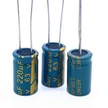 20pcs/veliko visoka frekvenca nizka impedanca 63v 220UF aluminija elektrolitski kondenzator velikost 10*17 220UF 20%