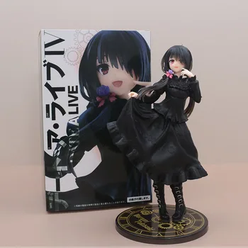 21 cm Anime Datum Živo Slika Črno Obleko Priložnostne Obrabe Kurumi Tokisaki PVC Akcijska Figura, Avto Dekoracijo Zbirka Model Igrača