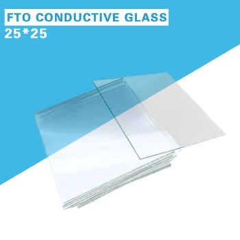 25x25x2.2 FTO Stekla Lab Transparentni Prevodni Stekla Fluor-dopirane Kositrov Oksid Prevlečena Stekla