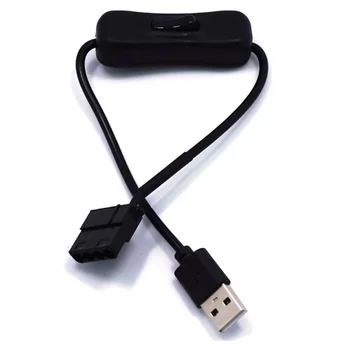 2pcs Visoke Kakovosti 1 Na 1, 2 USB Na 3-Pinski / 4-Pinski PWM 5V USB Sleeved Ventilator Napajalnika Konektor Kabel z NA Off Stikalo
