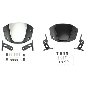 2Set Motocikel Vetrobransko steklo vetrobransko steklo Prednji Zaslon Za Honda, Srebrna & Black