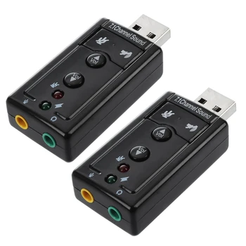 2X 7.1 Kanalni USB Zunanja zvočna Kartica Zvočna kartica
