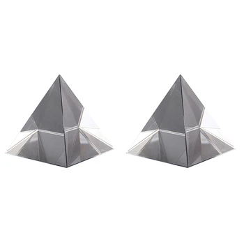 2X Optična Prizma Steklo Piramida 40 mm Visoko Pravokotne Polyhedron Primeren Za učenje Eksperimentov