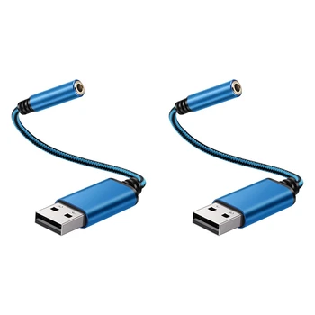 2X USB 3,5 Mm Priključek za Slušalke Avdio Adapter za Zunanji Stereo zvočna Kartica Za PC, Laptop,Za PS4,Za Mac, Itd. (Za 0,6 Noge)