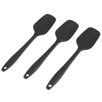 3 Kos Silikonski Lopatico Black Visoke Temperature Odporen Bpa-Free Gume Lopatico Kuhanje In Pečenje Kuhinjsko Lopatico