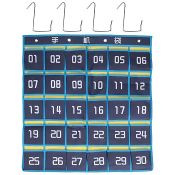 30 Oštevilčenih Žepe Grafikon Mobilni Telefon, ki Visi Organizator Visi Skladiščenje Vrečka za Razredu Kalkulator Mobilni Telefon Imetniki