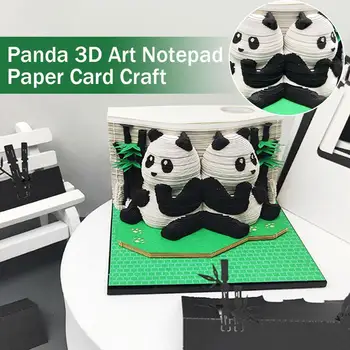 3D Beležnica Panda Huahua Treehouse 3D Koledar 2024 3D Memo Pad Blok Opombe Uradi Papir Opombe Božično Darilo za Rojstni dan