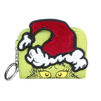 3D srčkan Božični klobuk denarnice, sklopka zadrgo okoli kovanec denarnice, klasično Božično darilo denarnice