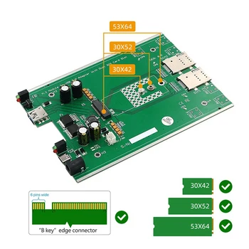 3X NGFF(M. 2) 4G/5G Modul Za USB 3.0 Adapter Hladilnik Z Ventilatorjem/Dvojna Reža za Kartico SIM In Pomožne Energije