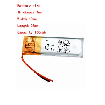401025 3,7 v 100mah Litij-Polymer Li-Ionska Mini Baterijo Za Nosljivi Inteligentne Naprave Bluetooth Slušalke Self-Timer