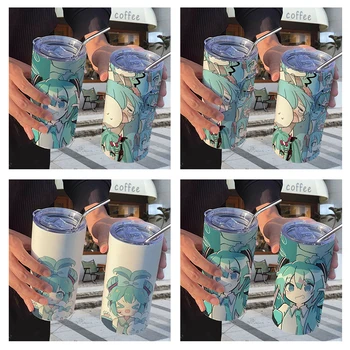 420Ml Kawaii Hatsune Miku Termovko Pokal Anime Slika Visoke Zmogljivosti Študentskih Sippy Pokal Urad iz Nerjavečega Jekla Prenosni Festival Darilo
