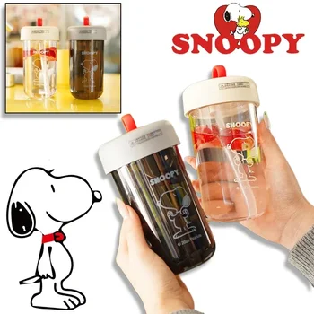 450 ML Snoopy Steklenico Vode Sippy Pitne Steklenice Šport Srčkan Risanka Otrok Anime Steklenico Mleka Prenosni Aparat za Ženske Drop-dokazilo Pokal