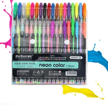 48 Barv Gel Črnila Pero 10 mm Neon Barva Peresa Nastavite Obrti Risanje, Barvanje, Kolorit Knjige Darilo (Razvrstan Barv)