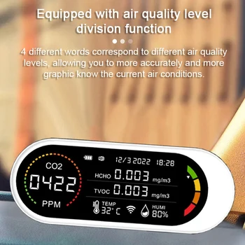 5 V 1 Kakovost Zraka Detektor Kakovosti Zraka Monitor Ogljikovega Dioksida Temperatura Vlažnost Testiranje