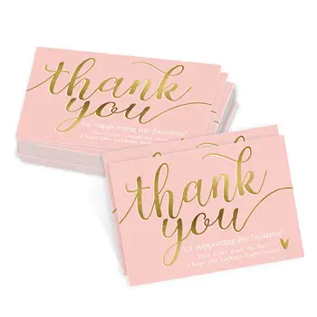 50 roza kartice. Zahvaljujemo se vam za podporo moja mala podjetja kartico. Zahvaljujemo se vam za 5 * 9 cm embalaža temo nalepko kartice