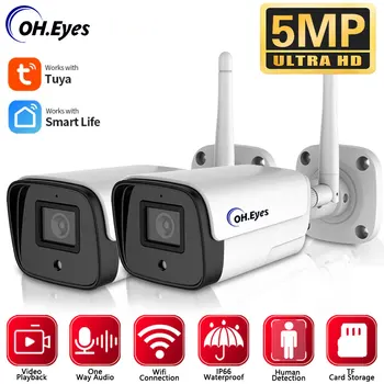 5MP CCTV Tuya WIFI Kamera Baby Monitor Pametno Kartico SD, Avdio Človeško Zaznavanje Gibanja na Prostem Varnosti Video nadzorna Kamera
