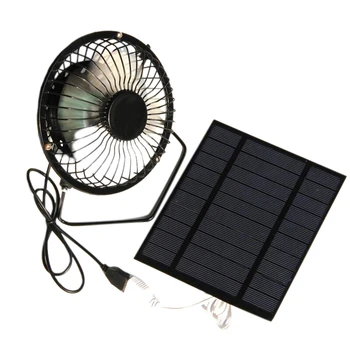 5W 5V solarnimi Poganja Ventilator, Mini Prenosni Prezračevanje, Hlajenje Ventilator, 4-Palčni USB Prenosni Ventilator za Kampiranje Jahte Pes Hiša