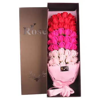 66PCS Milo Cvetje Mix Krasen Valentinovo Darilo Ljubimec je Umetno Romantično Rose Gold Rose Poročna Dekoracija Cvet Roza