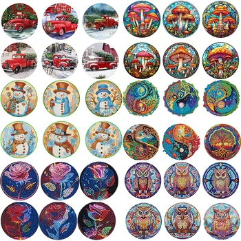 6pcs DIY Diamond Slikarstvo Coasters Risanka Lep Element Diamantno Art Železnica Nastavite Odrasle in Otroke, Umetnosti, Obrti, Darila