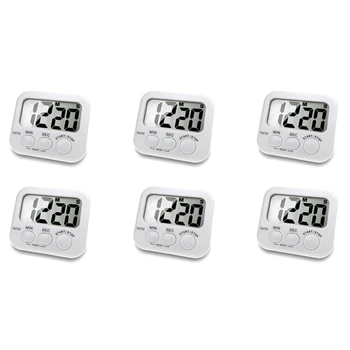 6X Digitalni Kuhinjski Timer, Velik Zaslon, Velika Pisava Zaslon, Magnetni Nazaj Kuhanje Časa, Glasen Alarm