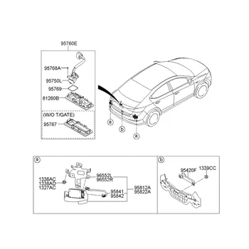 95760-F2001 vrata prtljažnika Ročaj Pogled od Zadaj Kamero 95760-F2300 za Hyundai Elantra 2017+ Prtljažnik Parkiranje Pomoč Back-Up Kamero