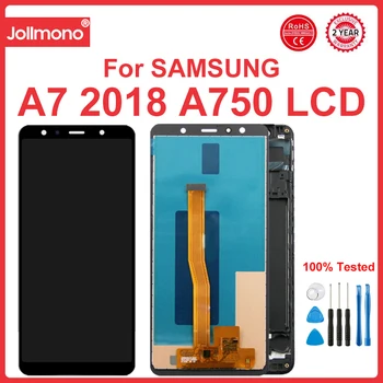 A750 A750F A750FN/DS Zaslon Z Okvirjem, za Samsung Galaxy A7 2018 Lcd Zaslon, Digitalni Zaslon na Dotik Skupščine