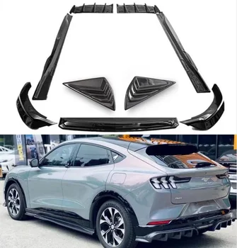 ABS Black Sprednji Odbijač Lip Spojler Zadaj Prtljažnik Difuzor Strani Krilo Telo, Celoten Komplet Za Ford Mustang Mach-E 2021 2022 2023