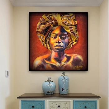 Abstraktna Slika Afriška Ženska Oljna slika na Platnu Umetnosti Plakatov in Fotografij Skandinavskih Stenske Slike za dnevno Sobo